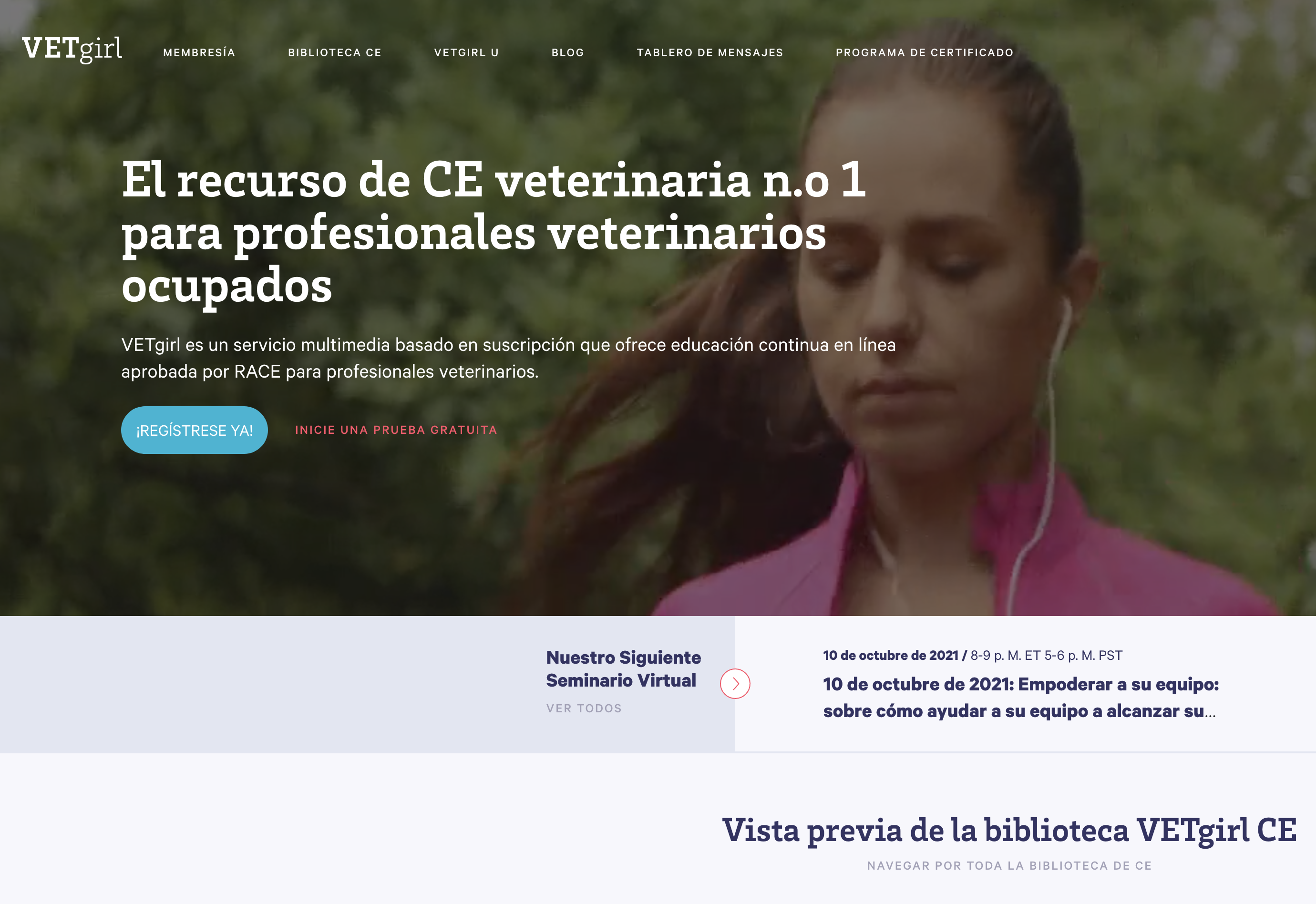 VETgirl Spanish homescreen 102021