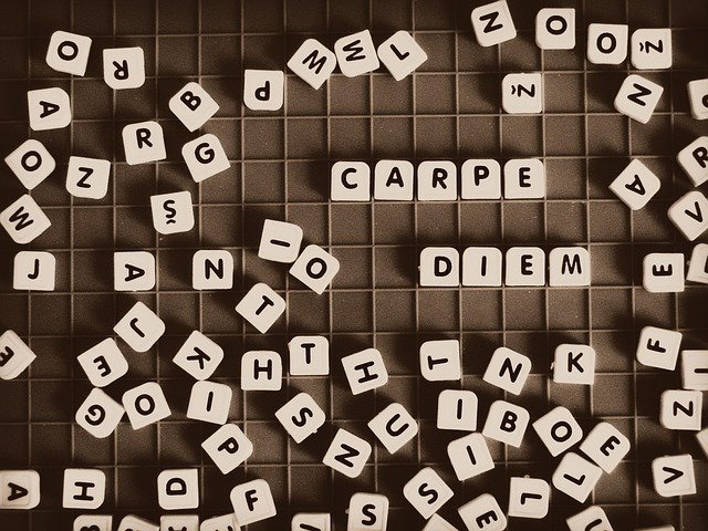 Scrabble picture of quote Carpe Diem