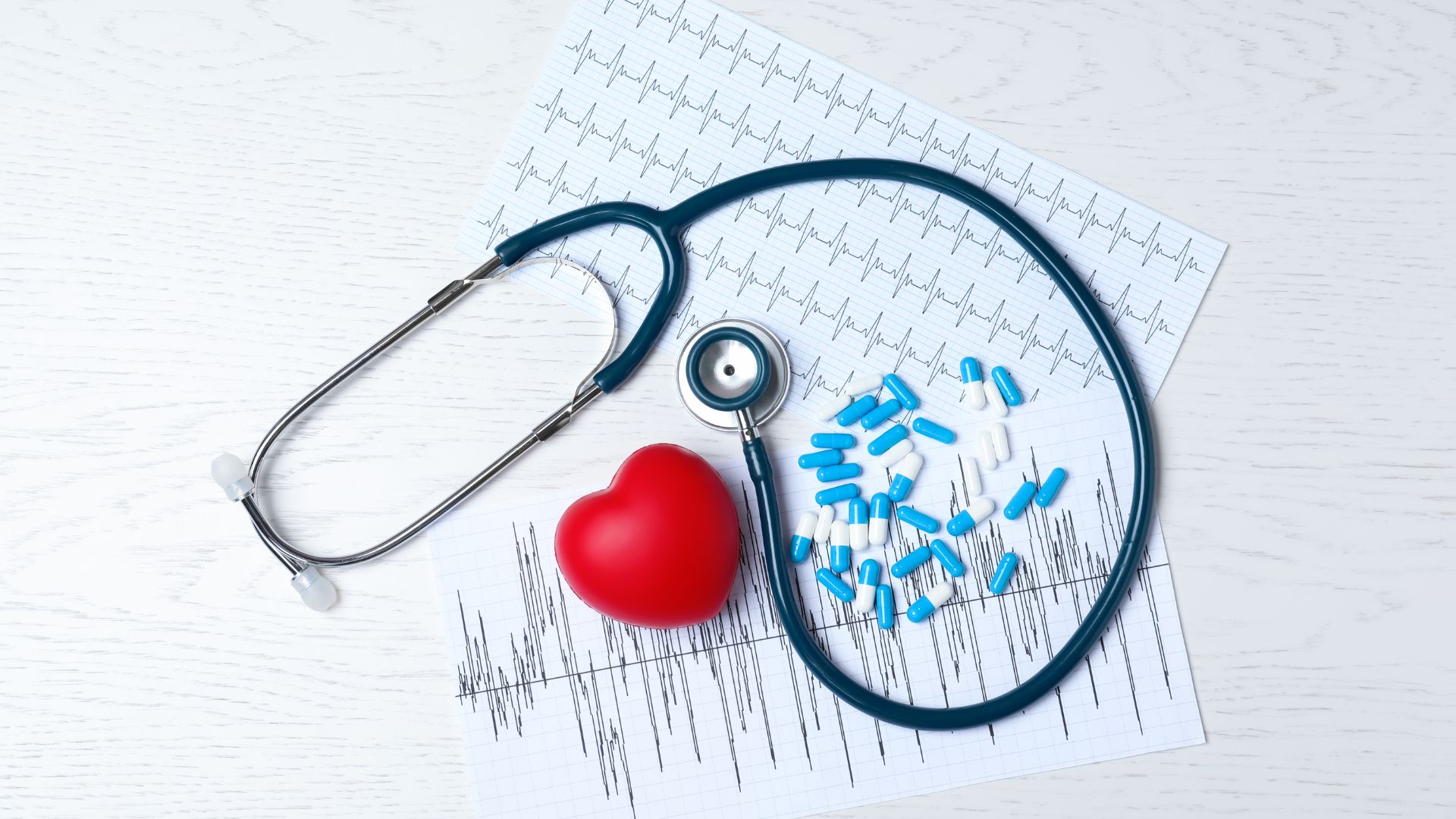 Stethoscope on ecg tracing
